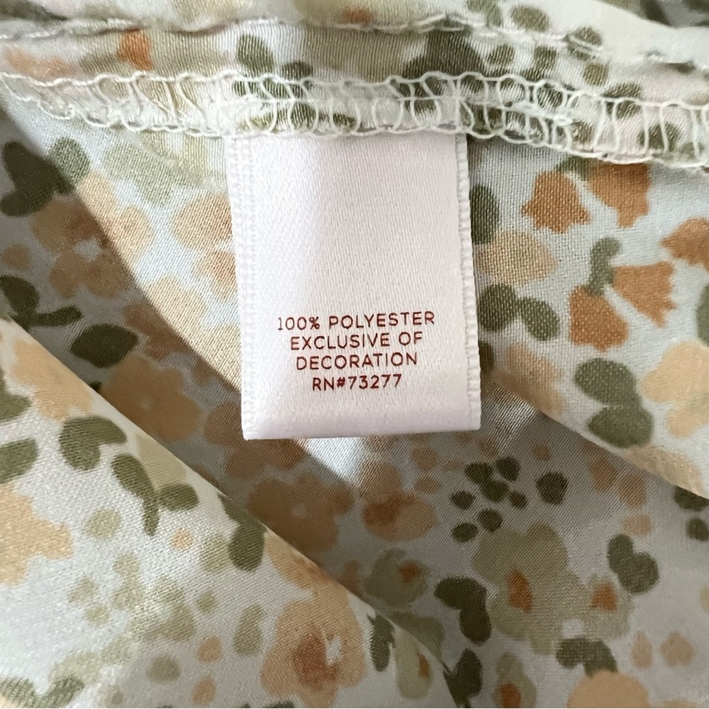 LC Lauren Conrad Floral Button Down Tie Waist Blouse Size M - Picture 7 of 11